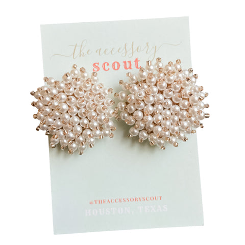 Large Pearl Cluster Studs