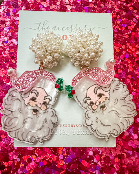 Scout Celebration Pink Santa Pearl Earrings