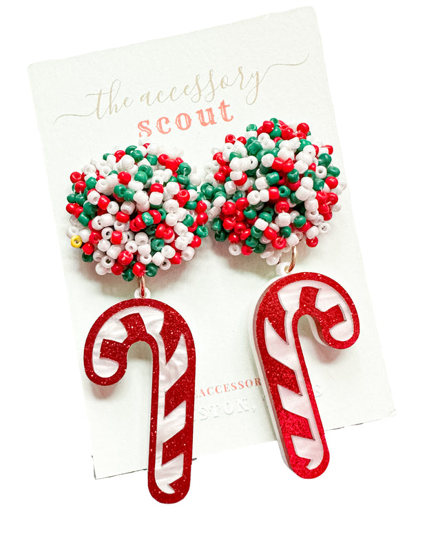 Scout Celebration Candy Cane Earrings