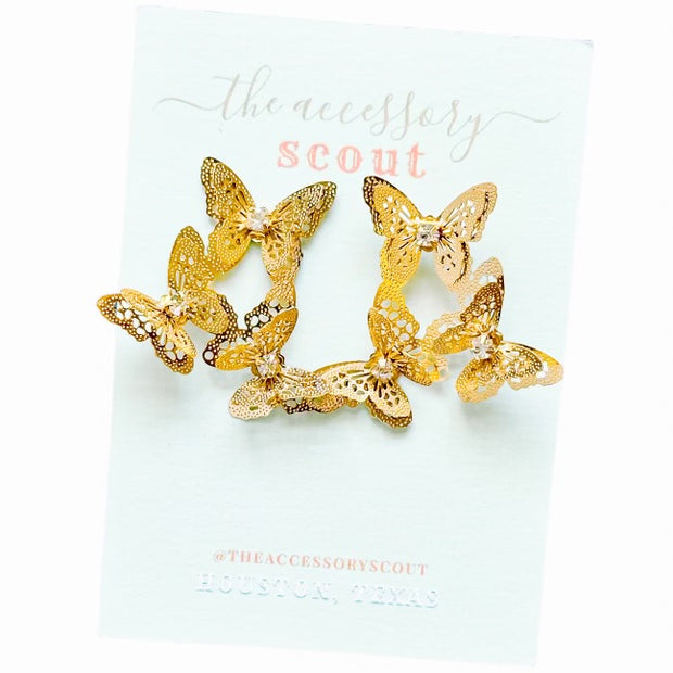 Three Butterfly Earrings