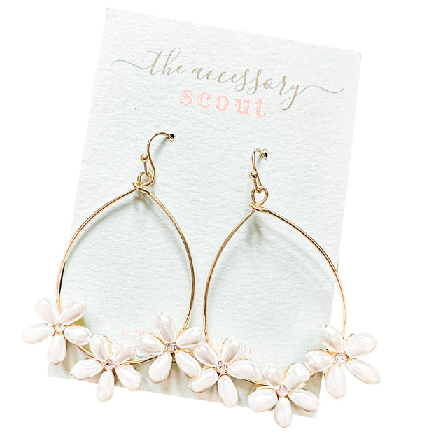 Sara Pearl Flower Earrings