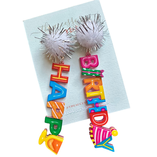 HAPPY BIRTHDAY Balloon Letter Earrings