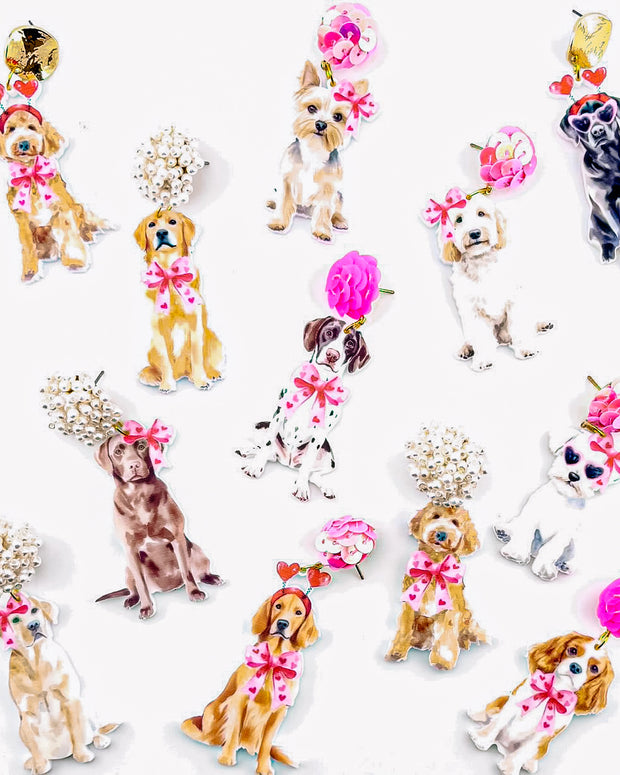 Scout Celebration Puppy Love Golden Retriever Earrings