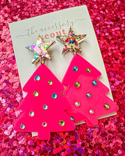 Scout Celebration Pink Jeweled Christmas Tree with Star Tops