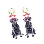 Scout Celebration Puppy Love Black Lab Earrings