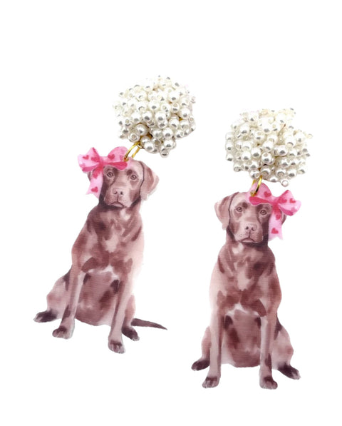 Scout Celebration Puppy Love Chocolate Lab Earrings