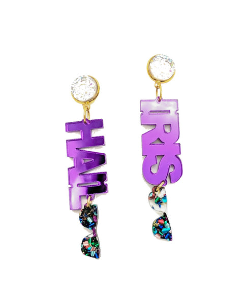 Scout Celebration Mardi Gras HAIL IRIS + Charm Earrings