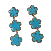 Turquoise Triple Clover Earrings