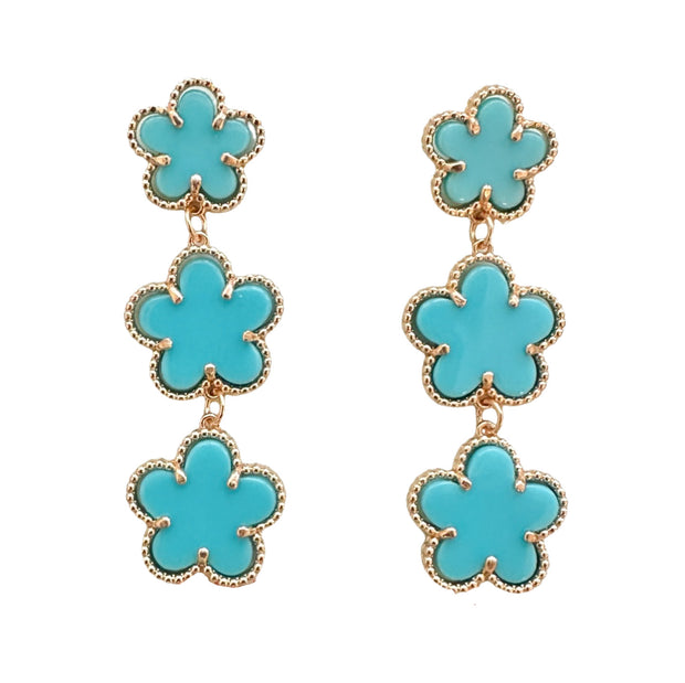 Turquoise Triple Clover Earrings