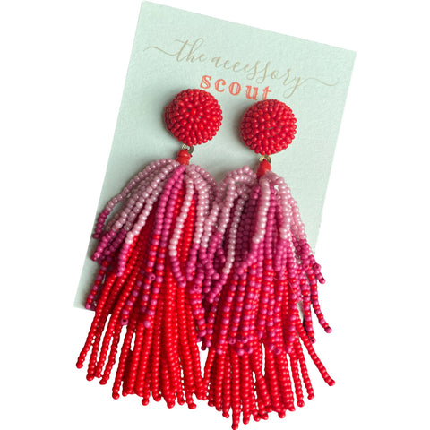 Pink Party Tassel Earrings