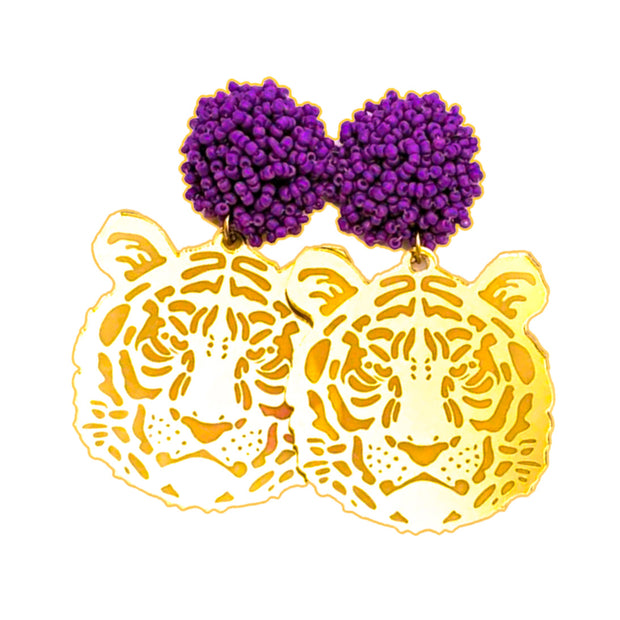 Scout Celebration Tailgate Tigerface Earrings