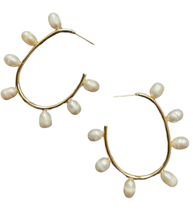 Freshwater Pearl Hoops