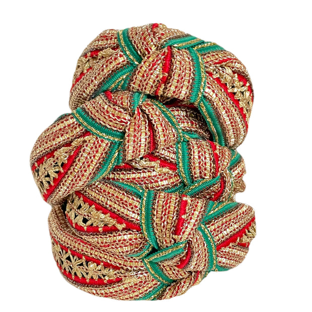 Green & Red Knotted Headband