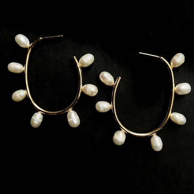 Freshwater Pearl Hoops