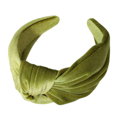 Green Velvety Knotted Headband