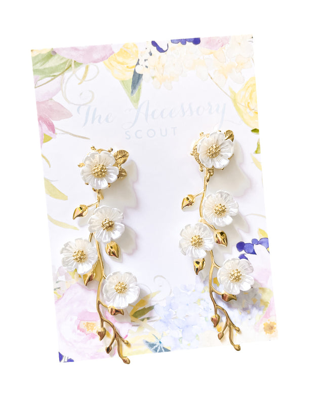 Harper Earrings - Tiny Flower Top