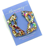 Scout Celebration Mardi Gras Simple Mask Earrings