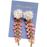 Marie Earrings - Pink+ Flower Top