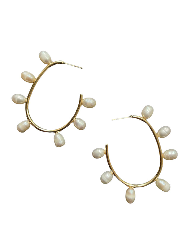 Freshwater Pearl Hoops