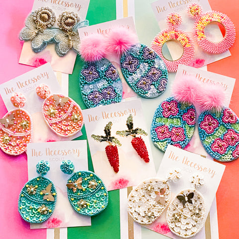 Eggs-cellent Beaded Earrings