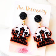 Scout Celebration Halloween Haunted House Earrings
