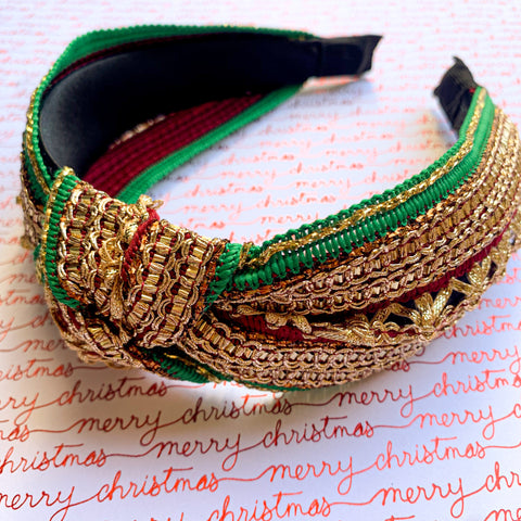 Green & Red Knotted Headband