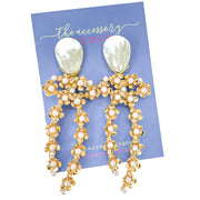 Natalie Bow Earrings - Mother of Pearl Top
